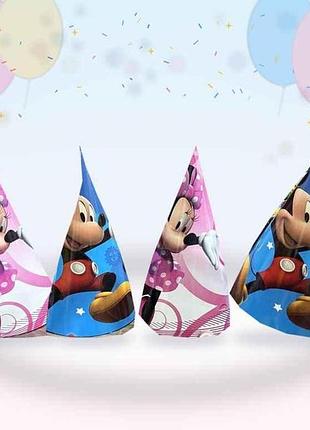 Ковпачки паперові 20сm happy birthday міккі мікс №2 (4шт/уп) тм party