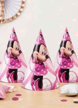 Колпачки бумажные 20сm happy birthday микки (5шт/уп) тм party