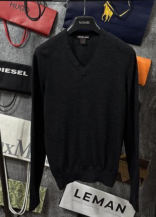 Кофта чоловіча пуловер светр michael kors wool sweaters чорний s