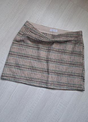 Теплая юбка в клетку primark cares, размер xl-xxl (eur 46). в стиле твид / бохо!