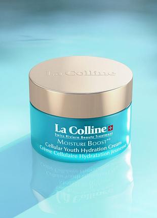 🩵миниатюра 15ml. интенсивно увлажняющий крем для лица la colline moisture boost++ cellular youth hydration cream, премиум сегмент швейцария