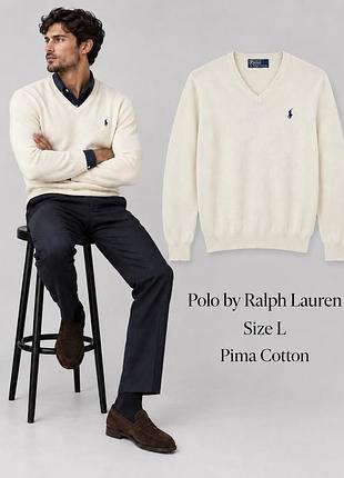 Мужской джемпер polo by ralph lauren, 100% pima cotton, размер l
