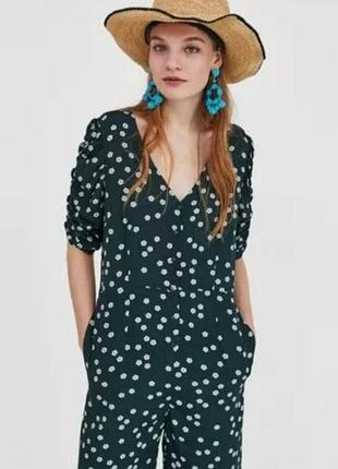 Брючний комбінезон premium zara в квітковий принт