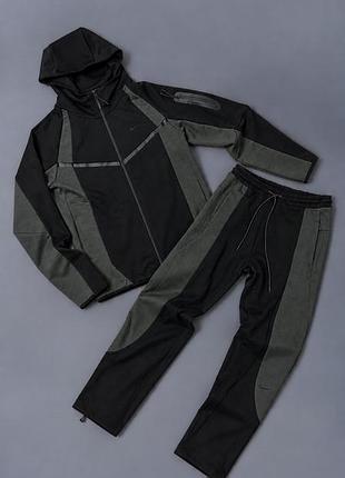 Костюм nike tech fleece black-gray