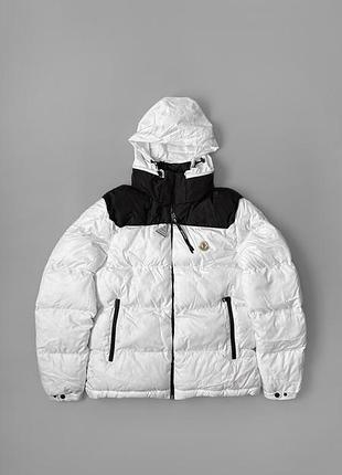 Пуховик moncler x palm angels nevin white/black