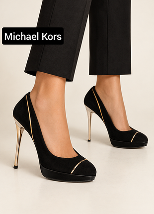 Туфли женские черные замшевые на высоком каблуке от бренда michael kors 40
