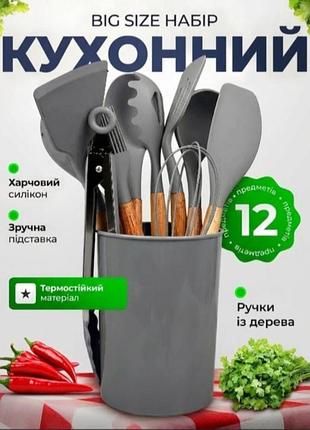 Набір кухонного приладдя 12 предметів з підставкою