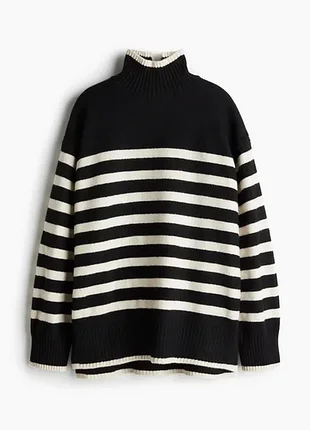 H&m premium вовняна кофта в смужку р.l