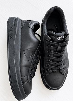 Кросівки кеди чорні guess 39 розмір натуральна шкіра чоловічі жіночі кроссовки кросовки мужские женские брендові оригінал