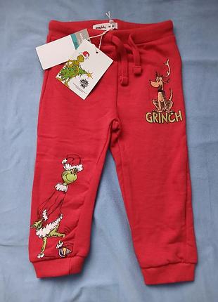 Брюки новогодние красные 86 р grinch
