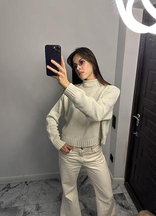 Базовий светр zara жіночий светр с горлом білий