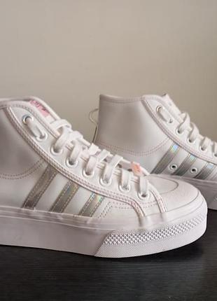 Кожаные высокие кеды adidas