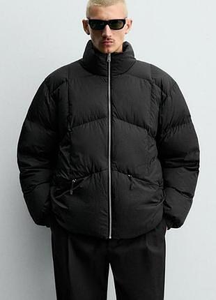 Пуховик мужской из пуха и пера зара zara m, l, lx