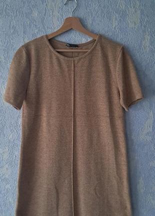 Мягкое трикотажное платье-мини zara basic soft dress