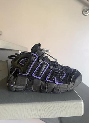 Кросівки унісекс nike air more uptempo black purple / action grape, чорний, фіолетовий, розмір 35.5