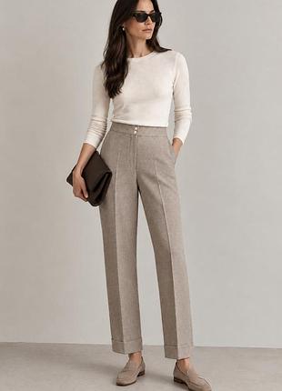 Брюки жіночі зі стрілками з вовни massimo dutti, р. 8/s-m