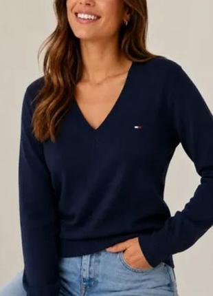 Стильний пуловер , кофта , джемпер  жіночий з  вовною tommy hilfiger, l