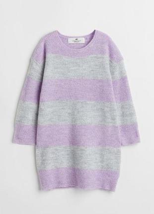 Сукня-туніка для дівчинки h&m в смужку, фіолетова, сіра, 8-10 років