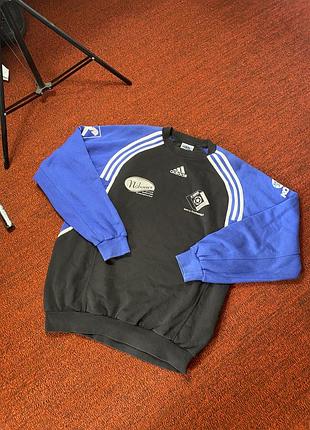 Вінтажний світшот ретро вінтаж retro vintage adidas 00-х років чоловічий з довгим рукавом чорно-синій 2000