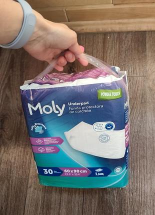Одноразові пелюшки moly, 90×60 см, 30 шт