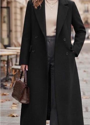 Вовняне довге пальто oversize, тепле довге пальто шерсть на хл-ххл