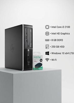 I3 2100,250 hdd,8 гб ddr3 мінік hp wi-fi,windows 10, пмишка нова