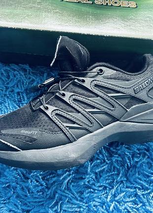 Кросівки для хлопчика salomon, чорні, довжина устілки 23,5 см