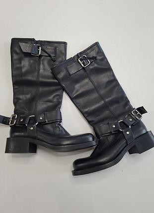 Сапоги кожаные zara