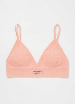 Топ-бралетт primark cares "love to lounge" в рубчик s помаранчевий б-1116/22
