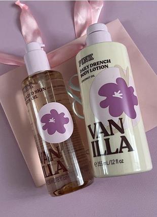 Жіночий подарунковий набір доглядовоі косметики victoria's secret pink vanilla set 🥥оригінал