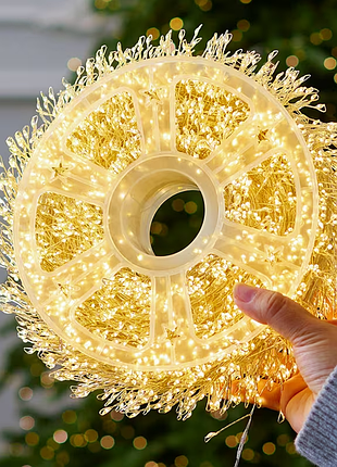 Новорічна гірлянда хвойна лапа 30 м 1000 led, роса мішура на котушці від usb