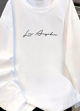 Стильный белый свитшот "los angeles" (унисекс)