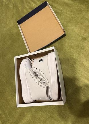 Кеди жіночі us polo assn білі, розмір 38, довжина устілки 24 см, тканина