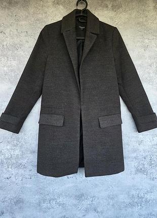 Стильне сіре пальто new look petite, пальто-жакет xs (34)