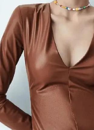 Боді zara з екошкіри, розмір xl