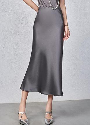 Довга сатинова юбка від zara