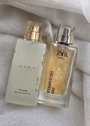 Набір парфумів zara woman 92 champs-élysées з шимером та zara femme 30 мл вінтаж