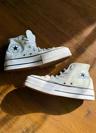Оригінальні високі кеди converse на платформі мʼятні (39 р. / 24.5 см)