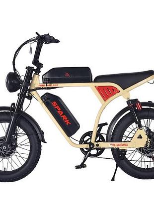 Велосипед с электродвигателем spark predator awd 48v/750w*2/20ah*2 li-ion 20" бежевый