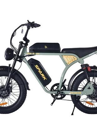 Велосипед с электродвигателем spark predator awd 48v/750w*2/20ah*2 li-ion 20" светлый хаки