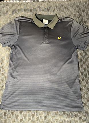 Чоловіче поло lyle & scott сіре з коротким рукавом