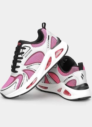 Кросівки жіночі skechers біло-рожеві, розмір 37