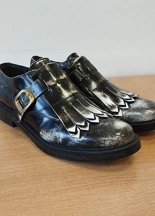 Жіночі монки/лофери з китицями tod's distressed leather monk (made in italy) — розмір 38.5