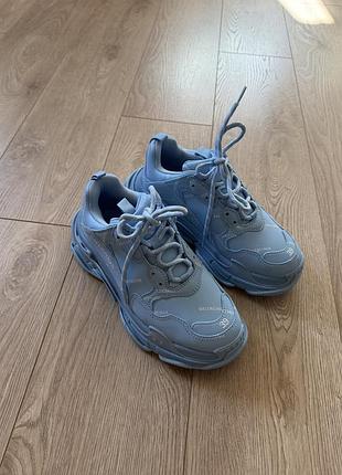 Кросівки жіночі balenciaga triple s блакитні