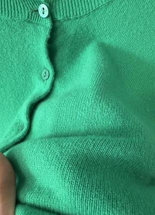 Жіночій зелений кардиган united colors of benetton з італійської пряжі мериноса