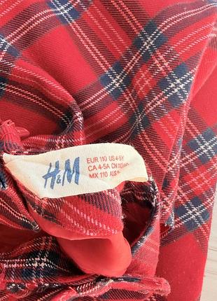 Сарафан для дівчинки червоний в клітинку h&m 3