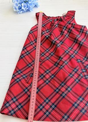 Сарафан для дівчинки червоний в клітинку h&m 5