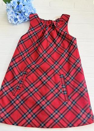 Сарафан для дівчинки червоний в клітинку h&m