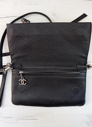 Шкіряна сумка-клатч (wallet on chain) chanel. 2