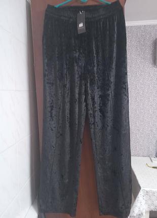 Нові широкі штани велюровий плюш,розмір l-xl